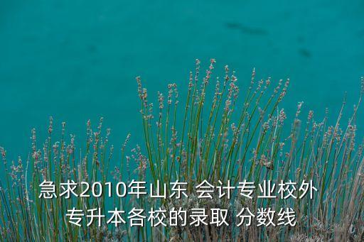 急求2010年山東 會計專業(yè)校外 專升本各校的錄取 分數(shù)線