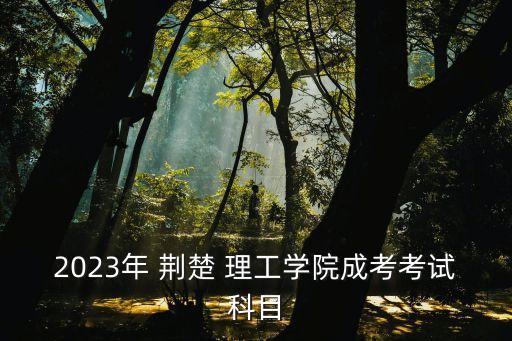 2023年 荊楚 理工學(xué)院成考考試科目