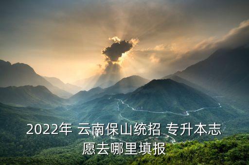 2022年 云南保山統(tǒng)招 專升本志愿去哪里填報(bào)