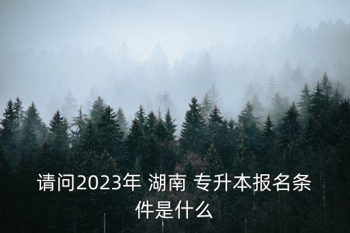 請問2023年 湖南 專升本報(bào)名條件是什么