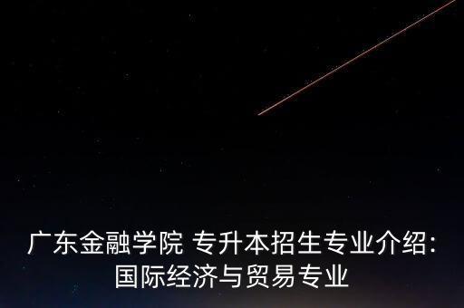 廣東金融學院 專升本招生專業(yè)介紹:國際經(jīng)濟與貿(mào)易專業(yè)