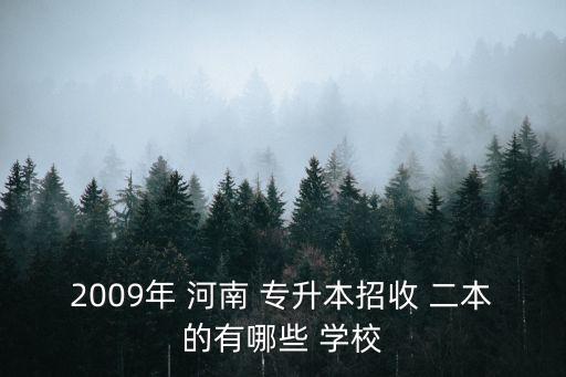 2009年 河南 專升本招收 二本的有哪些 學校