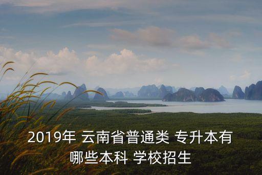 2019年 云南省普通類 專升本有哪些本科 學(xué)校招生