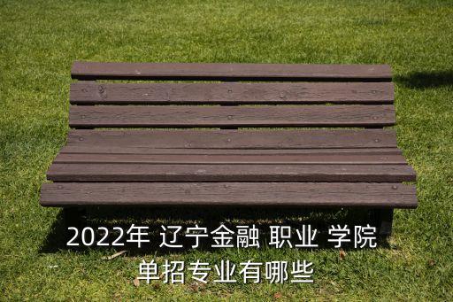 2022年 遼寧金融 職業(yè) 學(xué)院 單招專業(yè)有哪些