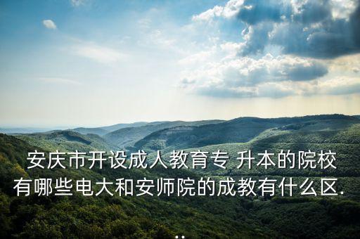  安慶市開設成人教育專 升本的院校有哪些電大和安師院的成教有什么區(qū)...