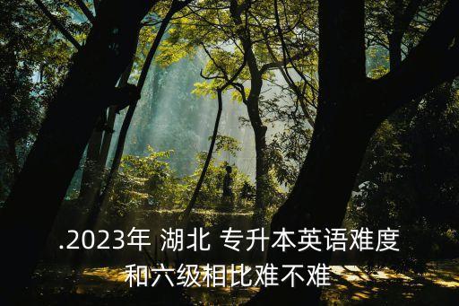 .2023年 湖北 專升本英語難度和六級相比難不難