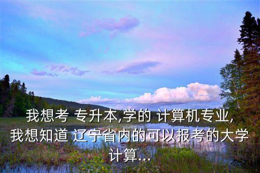 我想考 專升本,學(xué)的 計算機專業(yè),我想知道 遼寧省內(nèi)的可以報考的大學(xué)計算...