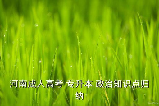 河南成人高考 專(zhuān)升本 政治知識(shí)點(diǎn)歸納