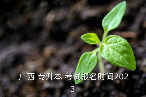  廣西 專升本 考試報(bào)名時(shí)間2023