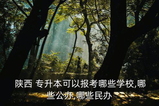  陜西 專升本可以報(bào)考哪些學(xué)校,哪些公辦,哪些民辦