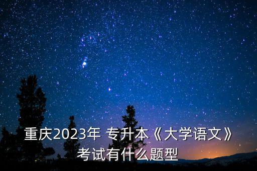 重慶2023年 專升本《大學(xué)語文》考試有什么題型