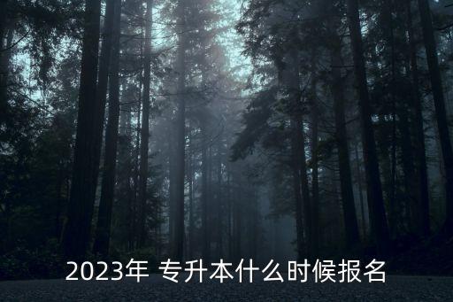 2023年 專升本什么時候報名