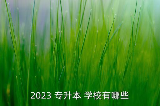 2023 專升本 學(xué)校有哪些