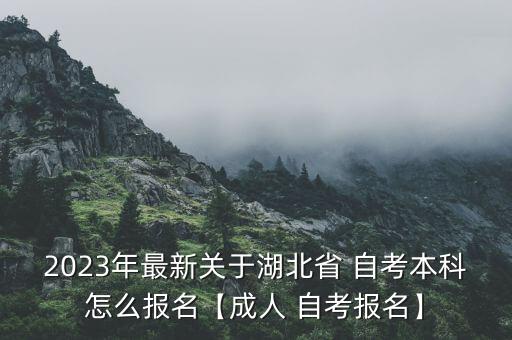 2023年最新關(guān)于湖北省 自考本科怎么報(bào)名【成人 自考報(bào)名】