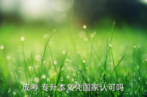 成考 專升本文憑國家認(rèn)可嗎