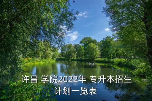  許昌 學(xué)院2022年 專升本招生計(jì)劃一覽表