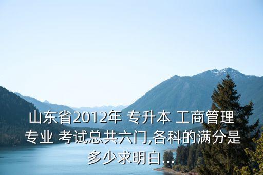 山東省2012年 專升本 工商管理 專業(yè) 考試總共六門,各科的滿分是多少求明白...