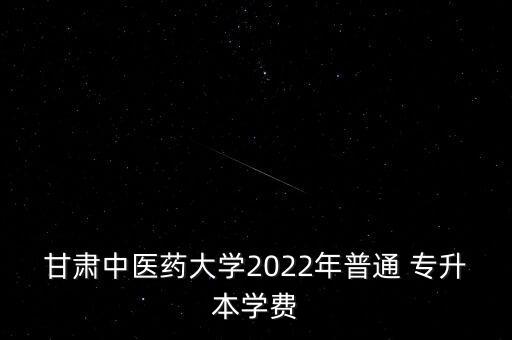 甘肅中醫(yī)藥大學(xué)2022年普通 專升本學(xué)費(fèi)