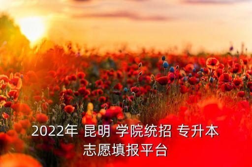 2022年 昆明 學(xué)院統(tǒng)招 專升本志愿填報(bào)平臺(tái)