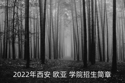 2022年西安 歐亞 學(xué)院招生簡(jiǎn)章