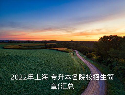 2022年上海 專升本各院校招生簡(jiǎn)章(匯總