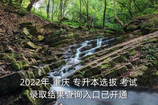 2022年 重慶 專升本選拔 考試錄取結(jié)果查詢?nèi)肟谝验_通