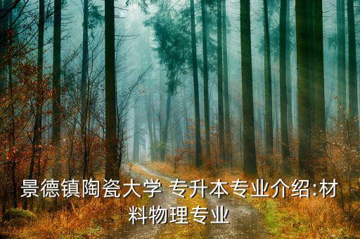 景德鎮(zhèn)陶瓷大學 專升本專業(yè)介紹:材料物理專業(yè)