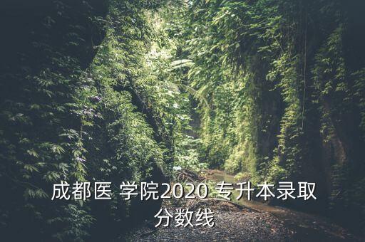  成都醫(yī) 學(xué)院2020 專升本錄取 分?jǐn)?shù)線