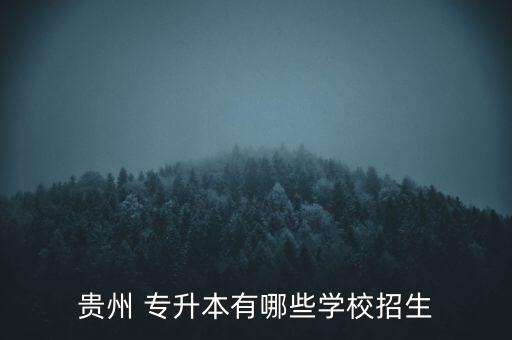 貴州 專升本有哪些學(xué)校招生