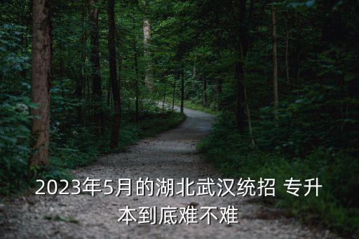 2023年5月的湖北武漢統(tǒng)招 專升本到底難不難