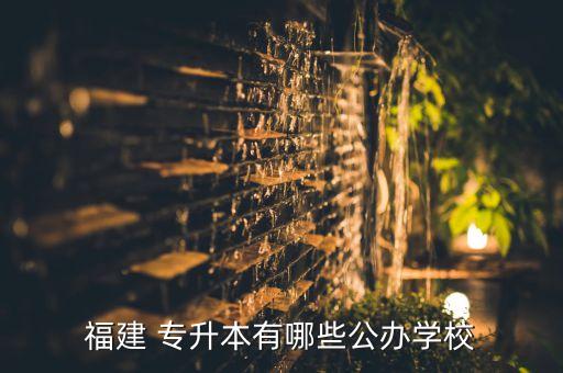 福建 專升本有哪些公辦學(xué)校