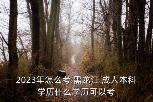 2023年怎么考 黑龍江 成人本科學(xué)歷什么學(xué)歷可以考