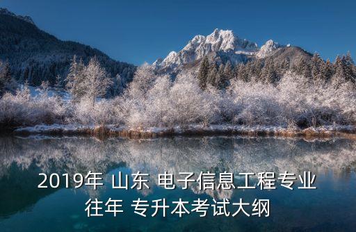 2019年 山東 電子信息工程專業(yè)往年 專升本考試大綱