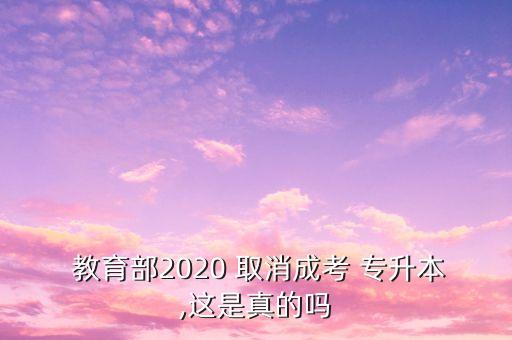  教育部2020 取消成考 專升本,這是真的嗎