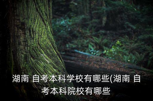 湖南 自考本科學(xué)校有哪些(湖南 自考本科院校有哪些