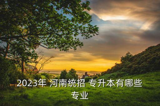 2023年 河南統(tǒng)招 專升本有哪些專業(yè)