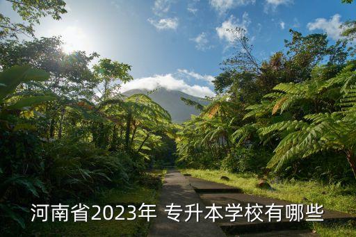 河南省2023年 專升本學(xué)校有哪些