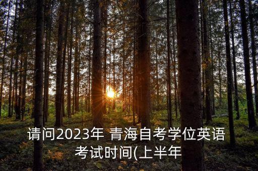 請問2023年 青海自考學(xué)位英語 考試時間(上半年