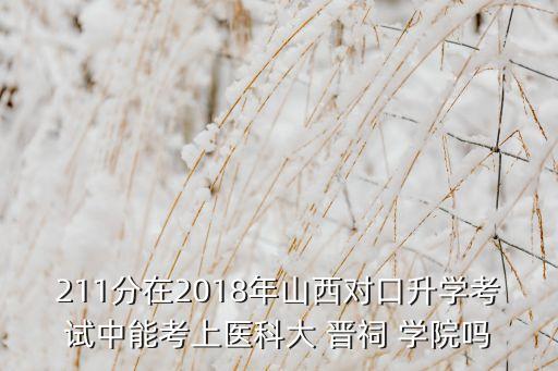 211分在2018年山西對(duì)口升學(xué)考試中能考上醫(yī)科大 晉祠 學(xué)院嗎