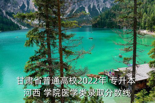 甘肅省普通高校2022年 專升本 河西 學(xué)院醫(yī)學(xué)類錄取分數(shù)線