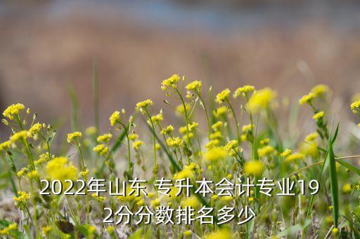 2022年山東 專升本會計專業(yè)192分分?jǐn)?shù)排名多少