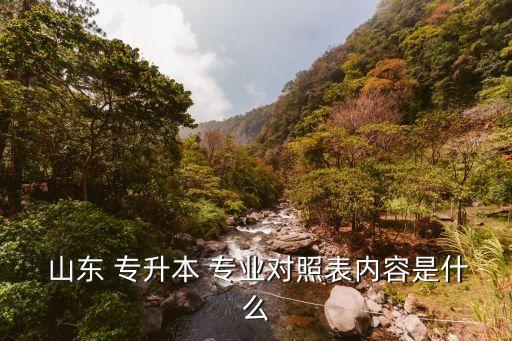  山東 專升本 專業(yè)對(duì)照表內(nèi)容是什么