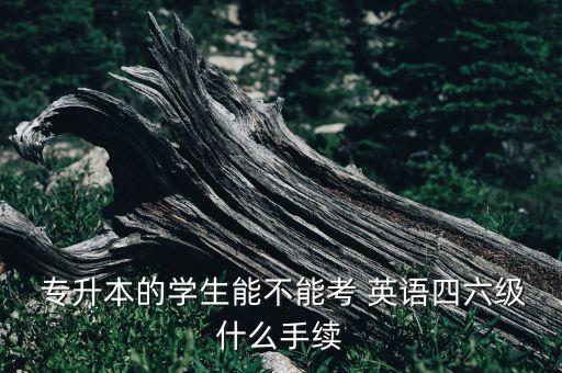  專升本的學生能不能考 英語四六級什么手續(xù)