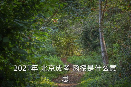 2021年 北京成考 函授是什么意思