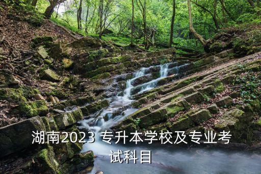  湖南2023 專升本學(xué)校及專業(yè)考試科目