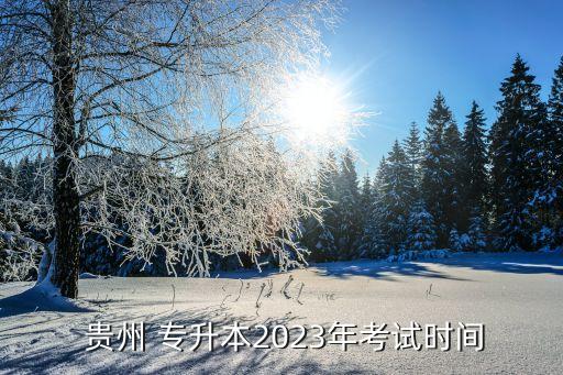  貴州 專升本2023年考試時間