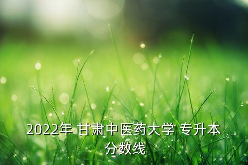 2022年 甘肅中醫(yī)藥大學(xué) 專升本 分?jǐn)?shù)線