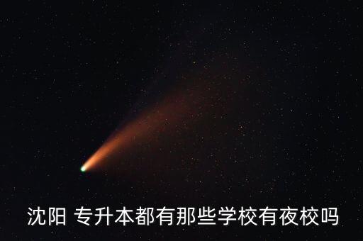  沈陽 專升本都有那些學(xué)校有夜校嗎