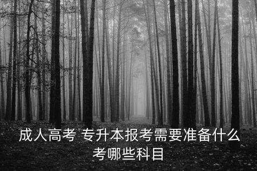  成人高考 專升本報考需要準(zhǔn)備什么考哪些科目