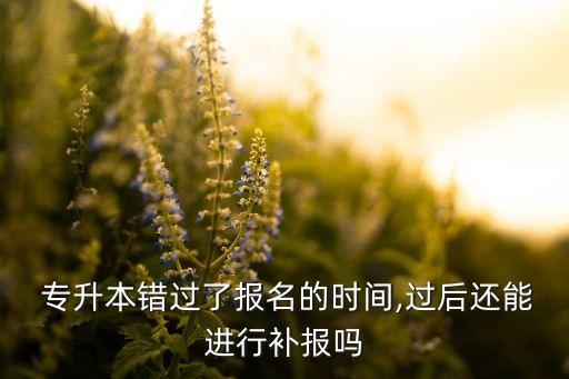  專升本錯(cuò)過了報(bào)名的時(shí)間,過后還能進(jìn)行補(bǔ)報(bào)嗎